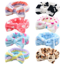 UNIQ Spa Headband Soft Carol Fleece Headband Turban Bowknot Bow Makeup Shower Headbands Headwraps for Washing Face